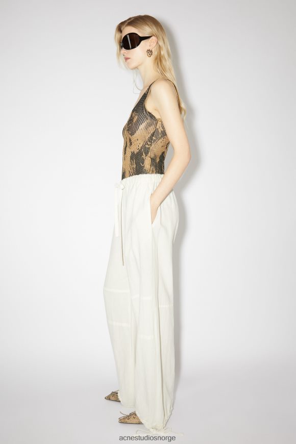 Acne Studios avslappet bukse med snøring N2PP4F321 klær varm hvit