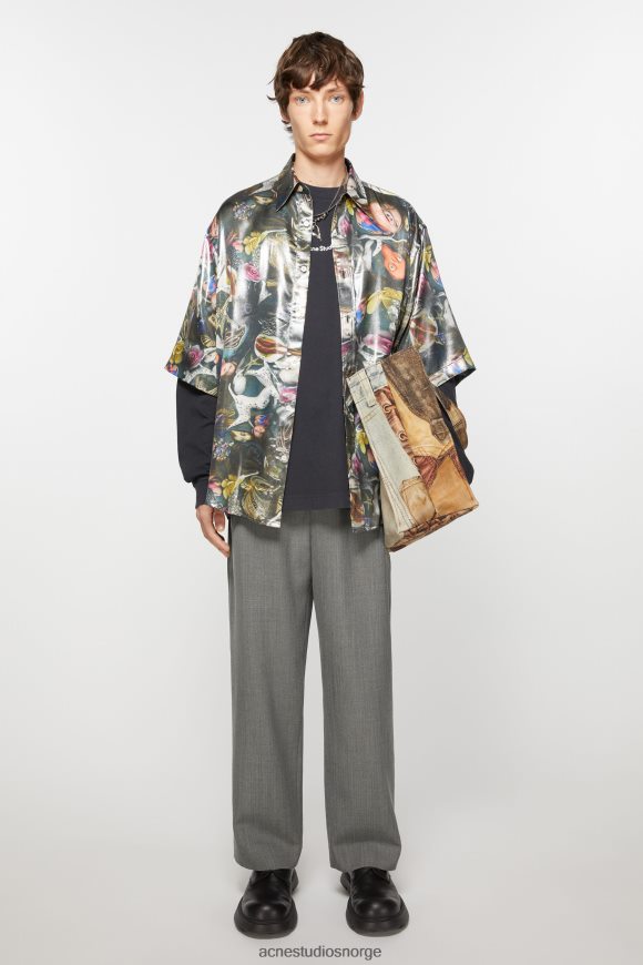 Acne Studios bukser i ullblanding N2PP4F1049 klær gråmelert