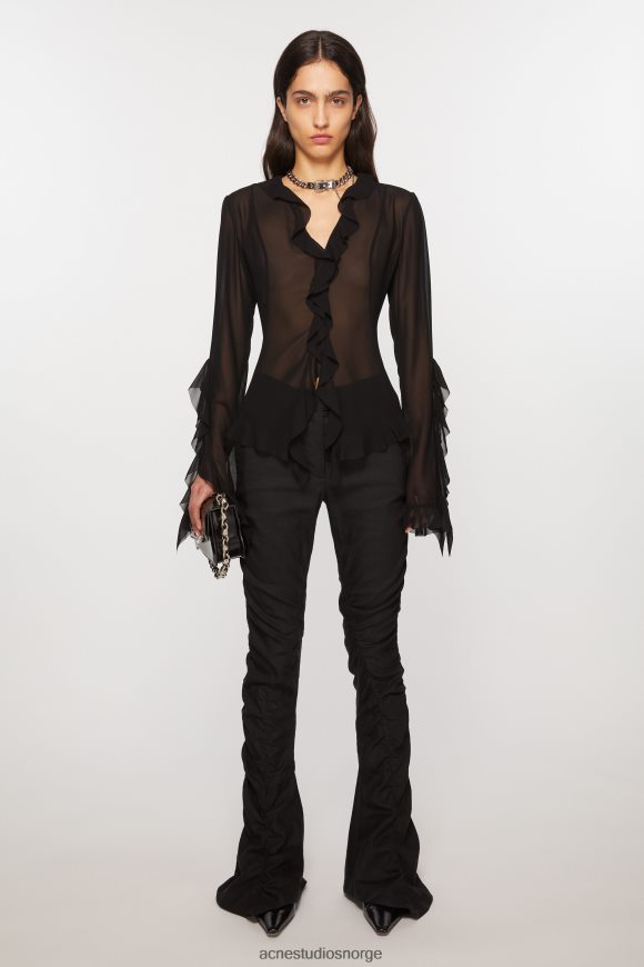 Acne Studios flytende linbukser N2PP4F293 klær svart