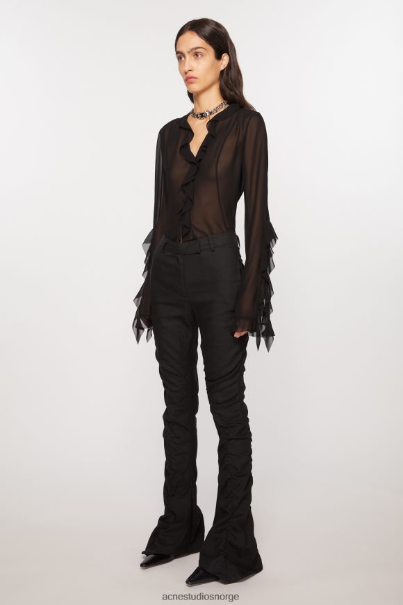 Acne Studios flytende linbukser N2PP4F293 klær svart