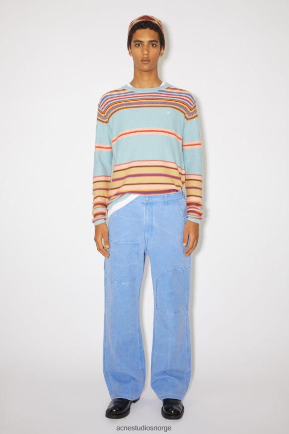 Acne Studios patch lerretsbukse unisex N2PP4F1056 klær pulver blå