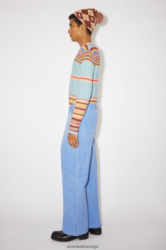Acne Studios patch lerretsbukse unisex N2PP4F1056 klær pulver blå