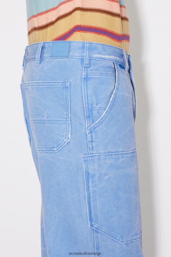 Acne Studios patch lerretsbukse unisex N2PP4F1056 klær pulver blå