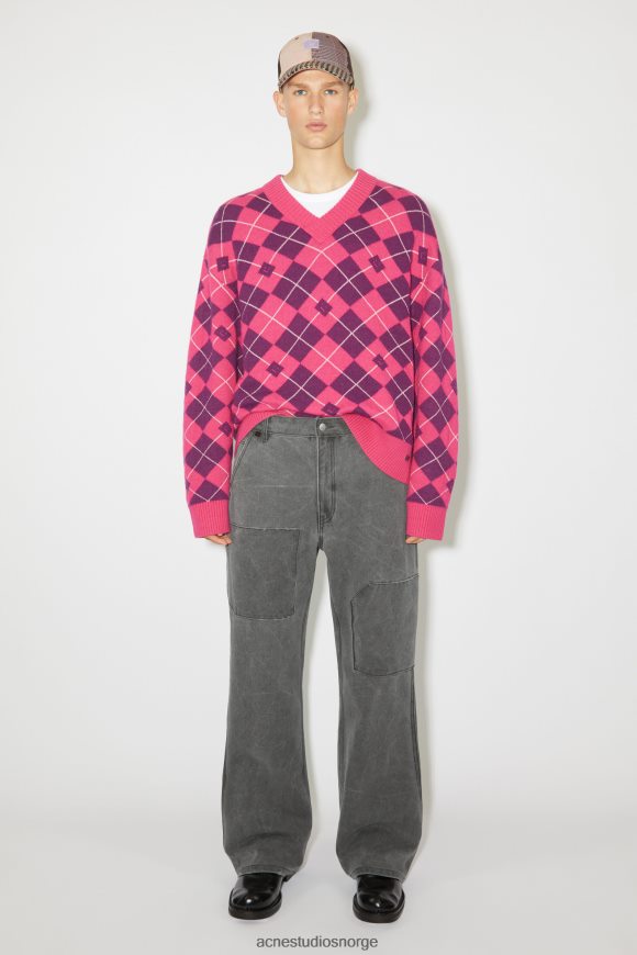 Acne Studios patch lerretsbukse unisex N2PP4F1059 klær karbongrå