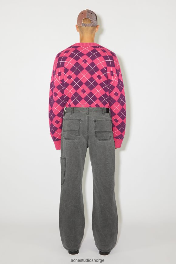 Acne Studios patch lerretsbukse unisex N2PP4F1059 klær karbongrå