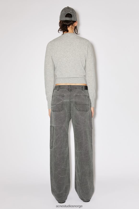 Acne Studios patch lerretsbukse unisex N2PP4F310 klær karbongrå