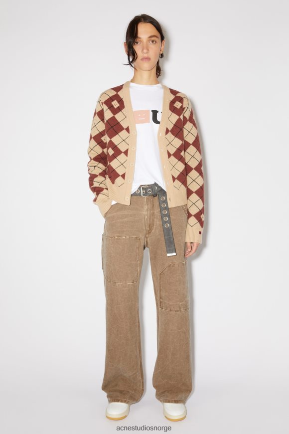 Acne Studios patch lerretsbukse unisex N2PP4F314 klær toffee brun