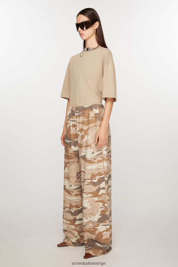 Acne Studios print joggebukser N2PP4F306 klær kakao brun