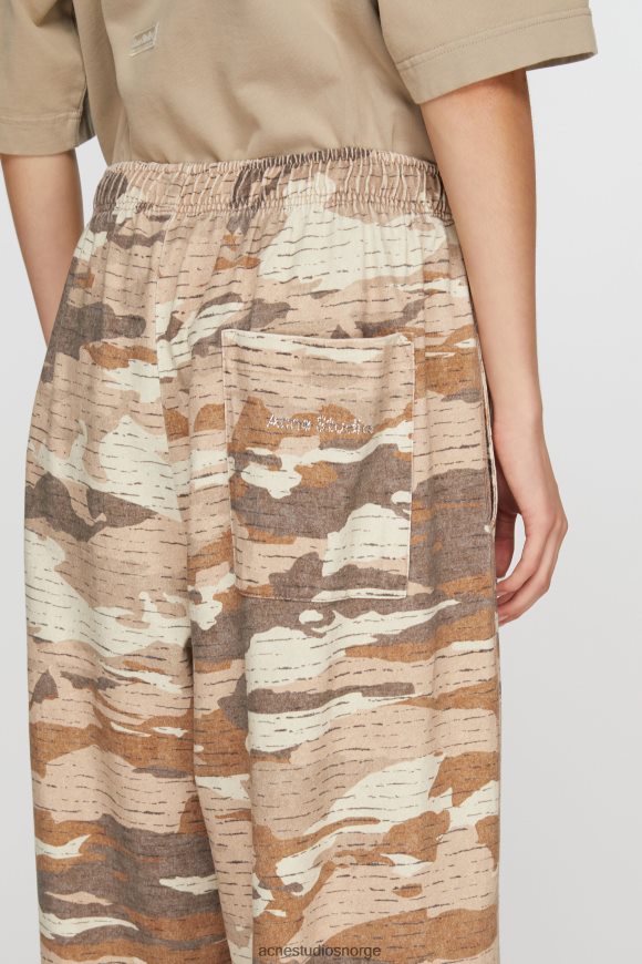 Acne Studios print joggebukser N2PP4F306 klær kakao brun