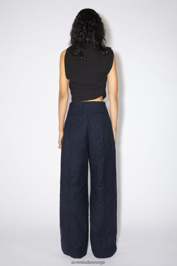 Acne Studios skreddersydd ullblandingsbukse runway show N2PP4F322 klær marineblå