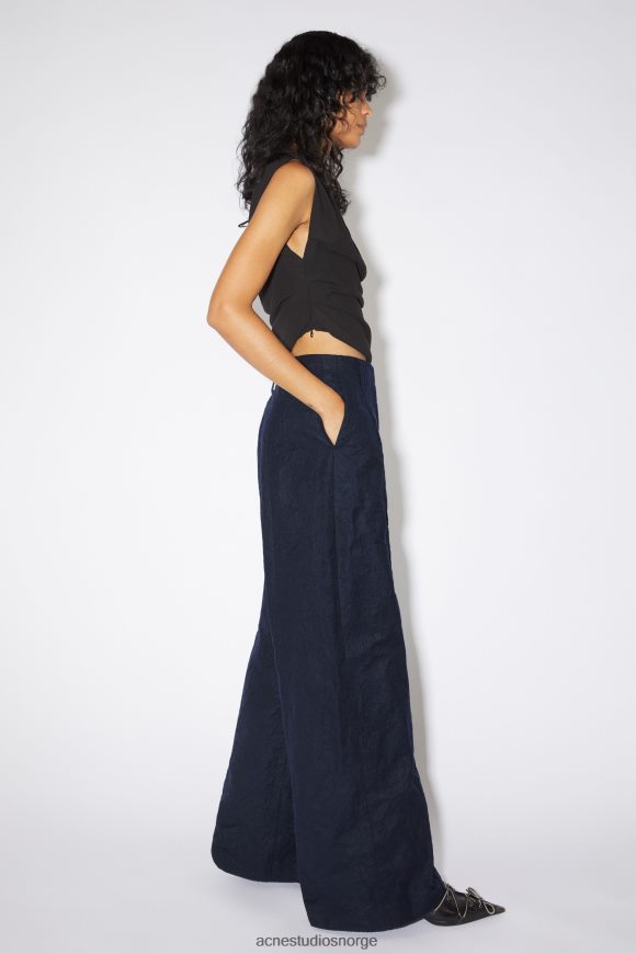 Acne Studios skreddersydd ullblandingsbukse runway show N2PP4F322 klær marineblå