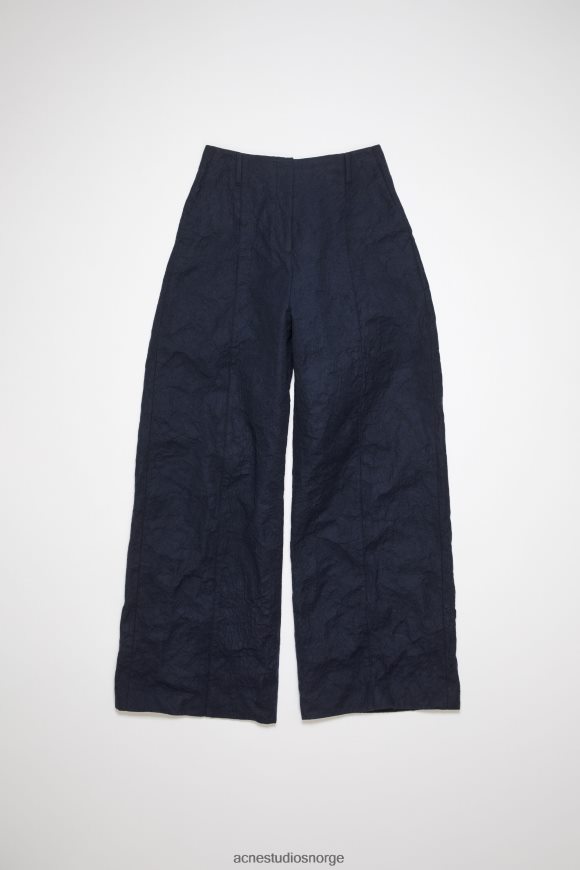 Acne Studios skreddersydd ullblandingsbukse runway show N2PP4F322 klær marineblå