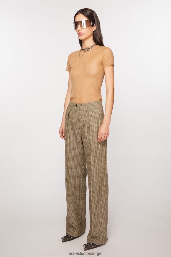 Acne Studios skreddersydde bukser i linblanding N2PP4F288 klær multi brun