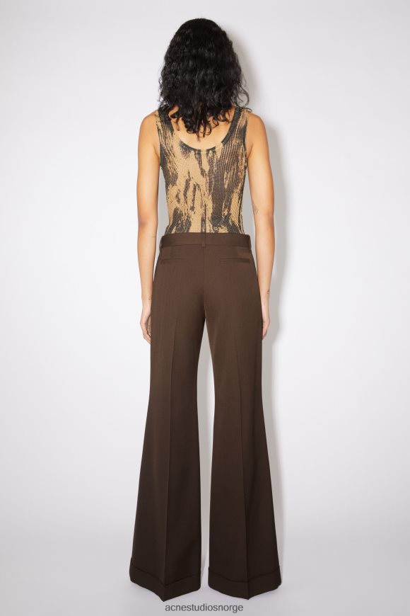 Acne Studios skreddersydde bukser med utsving N2PP4F328 klær kastanje brun