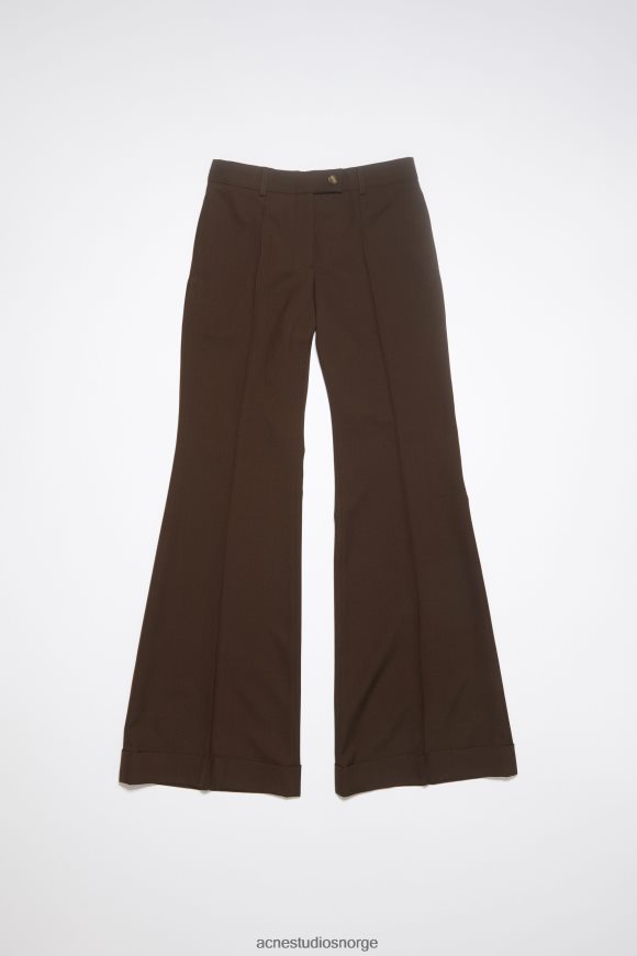 Acne Studios skreddersydde bukser med utsving N2PP4F328 klær kastanje brun
