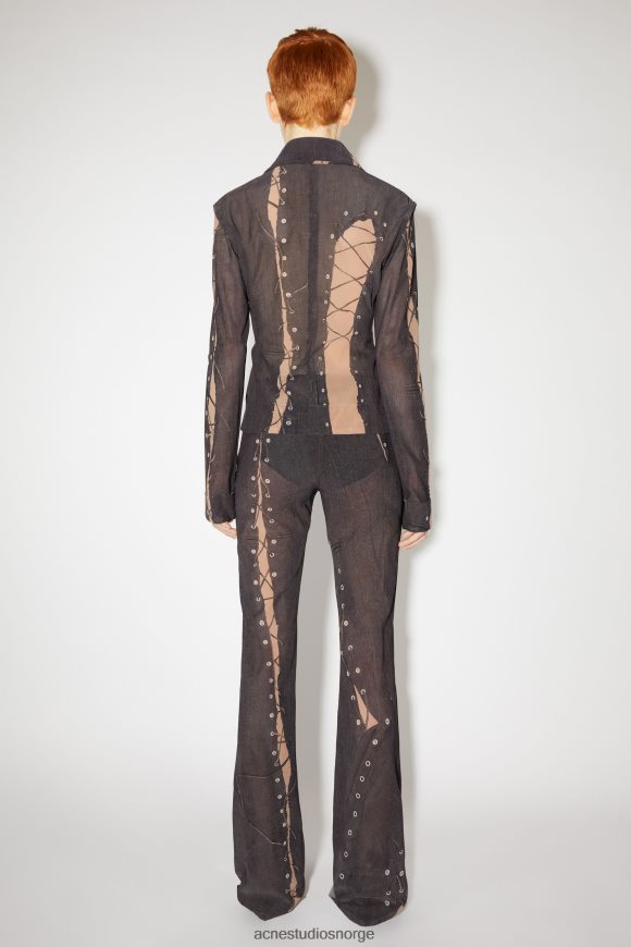 Acne Studios trompe l'oeil bukser N2PP4F320 klær mørk brun/beige