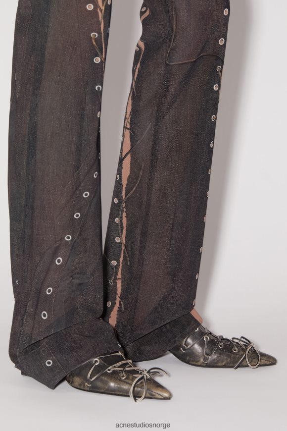 Acne Studios trompe l'oeil bukser N2PP4F320 klær mørk brun/beige