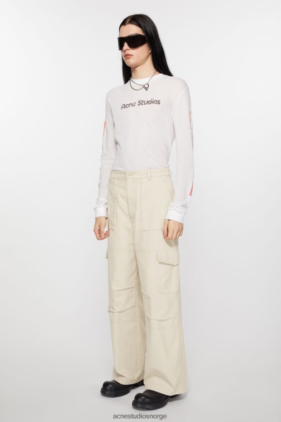 Acne Studios twill bukser N2PP4F1039 klær elfenben hvit