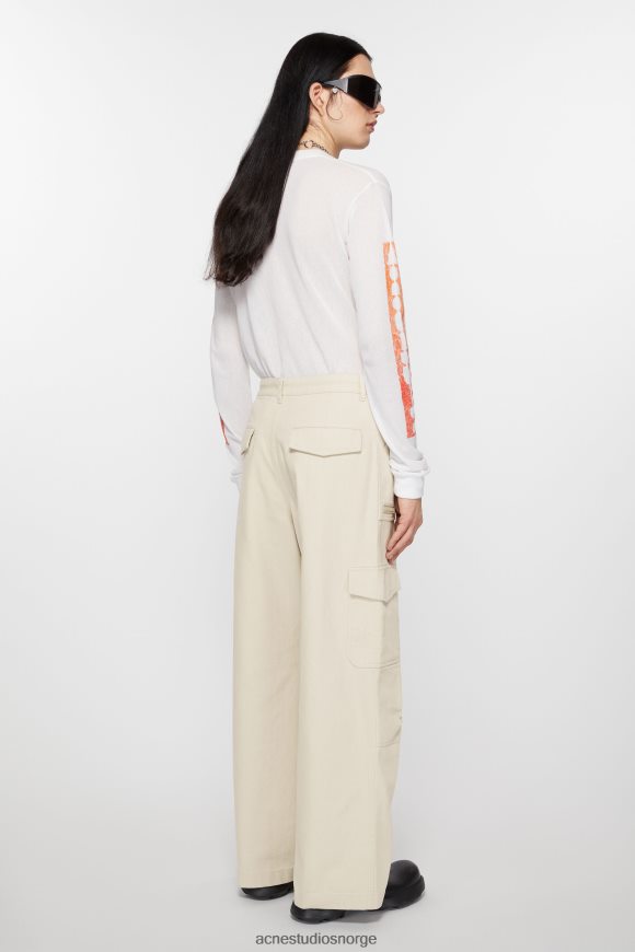 Acne Studios twill bukser N2PP4F1039 klær elfenben hvit