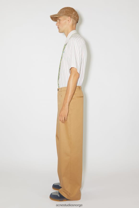 Acne Studios twill chino bukse unisex N2PP4F1050 klær kamelbrun