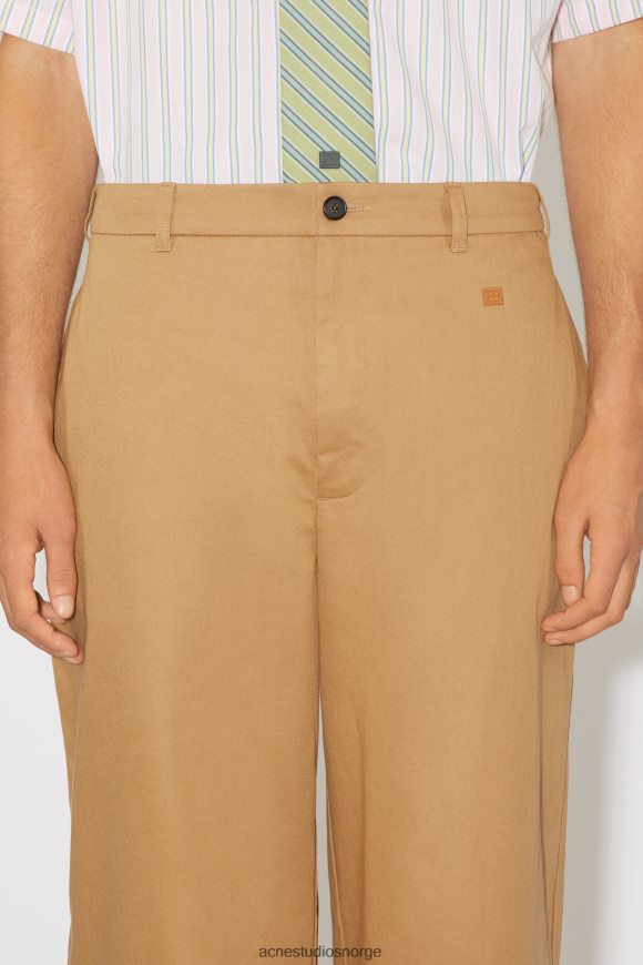 Acne Studios twill chino bukse unisex N2PP4F1050 klær kamelbrun