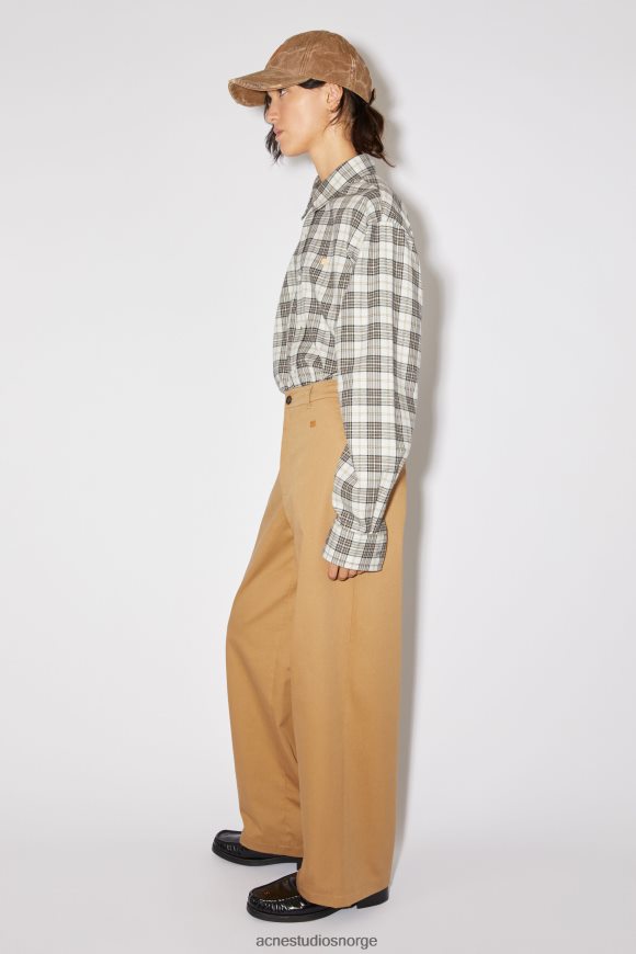 Acne Studios twill chino bukse unisex N2PP4F309 klær kamelbrun