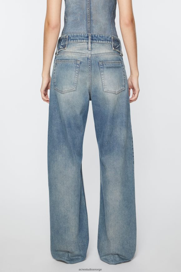 Acne Studios jeans med belte - avslappet passform N2PP4F290 klær mellomblå