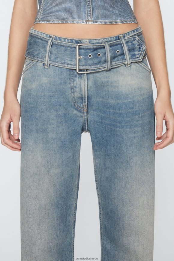 Acne Studios jeans med belte - avslappet passform N2PP4F290 klær mellomblå