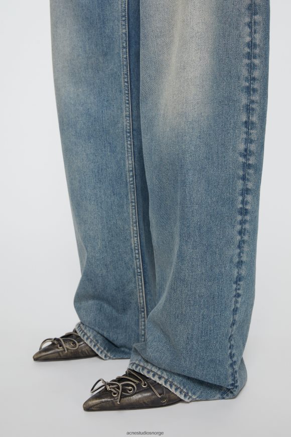 Acne Studios jeans med belte - avslappet passform N2PP4F290 klær mellomblå