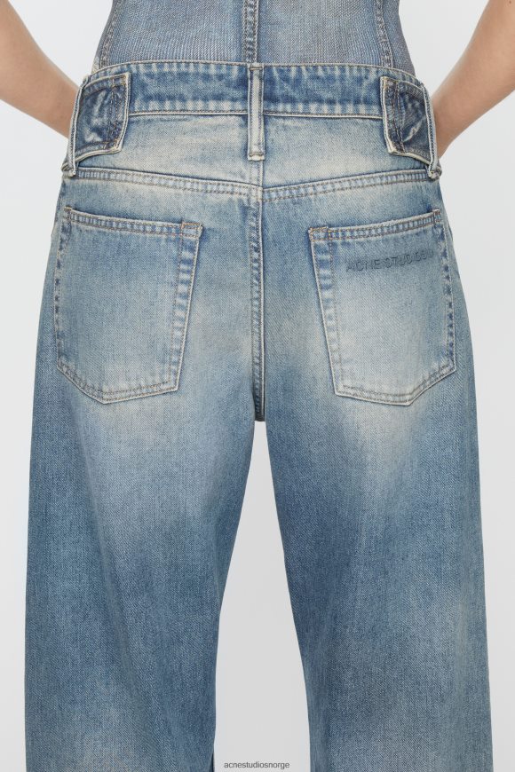 Acne Studios jeans med belte - avslappet passform N2PP4F290 klær mellomblå