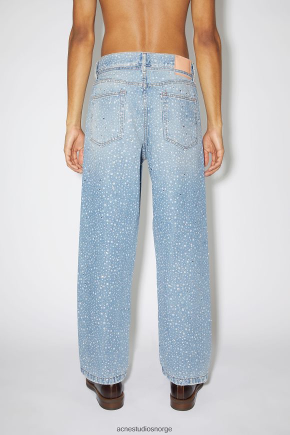 Acne Studios jeans med løs passform - 1991 toj rhinestones N2PP4F1168 klær lyse blå