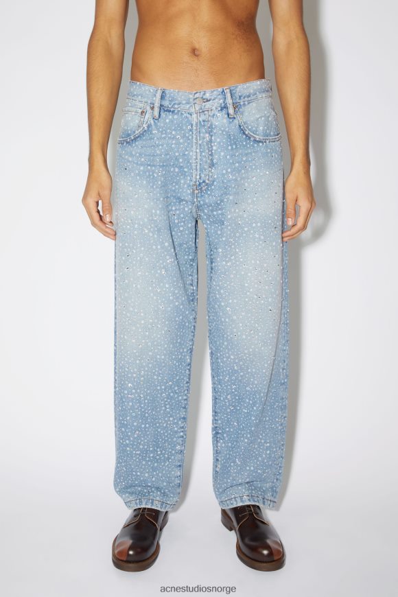 Acne Studios jeans med løs passform - 1991 toj rhinestones N2PP4F1168 klær lyse blå