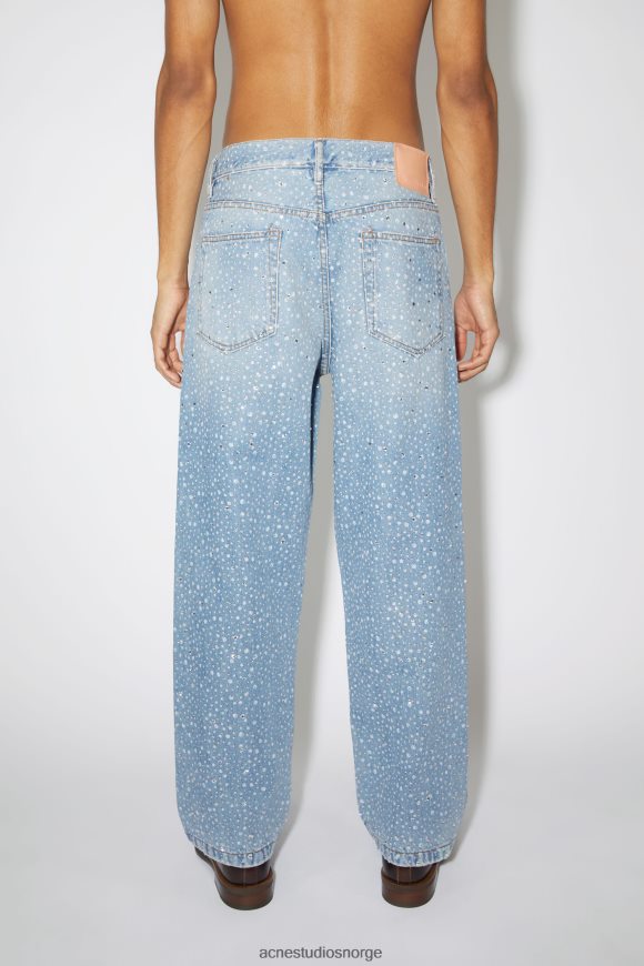 Acne Studios jeans med løs passform - 1991 toj rhinestones N2PP4F1168 klær lyse blå