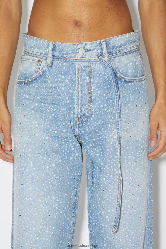 Acne Studios jeans med løs passform - 1991 toj rhinestones N2PP4F1168 klær lyse blå