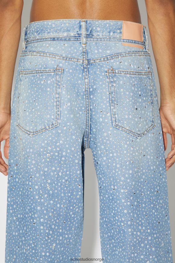 Acne Studios jeans med løs passform - 1991 toj rhinestones N2PP4F1168 klær lyse blå