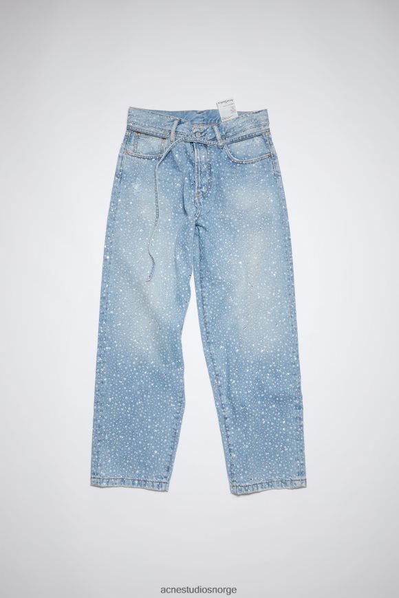 Acne Studios jeans med løs passform - 1991 toj rhinestones N2PP4F1168 klær lyse blå
