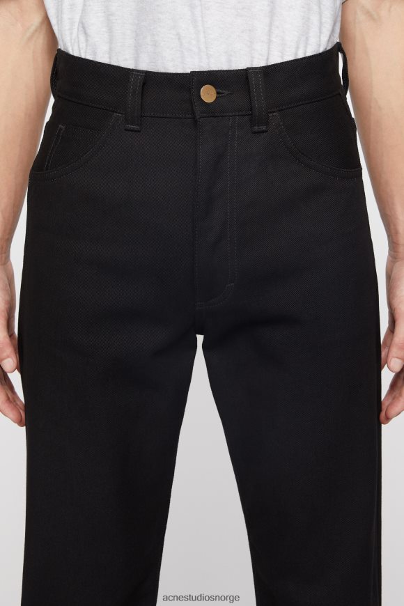 Acne Studios jeans med normal passform - 1950 N2PP4F1203 klær helt svart