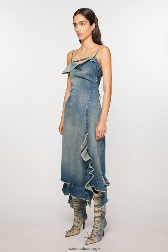 Acne Studios denimkjole med volangrem N2PP4F252 klær mellomblå