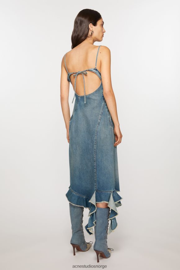 Acne Studios denimkjole med volangrem N2PP4F252 klær mellomblå
