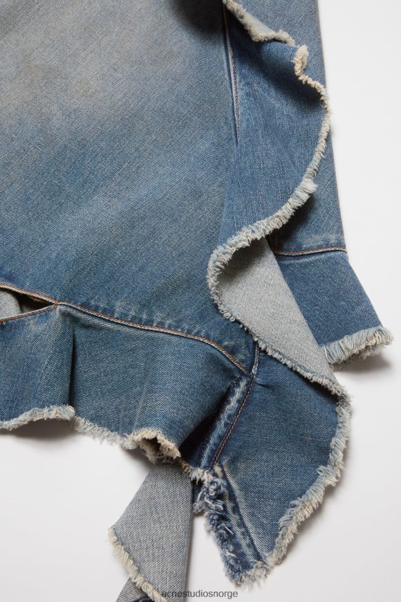 Acne Studios denimkjole med volangrem N2PP4F252 klær mellomblå