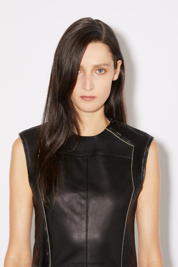 Acne Studios ermeløs skinnkjole runway show N2PP4F276 klær svart