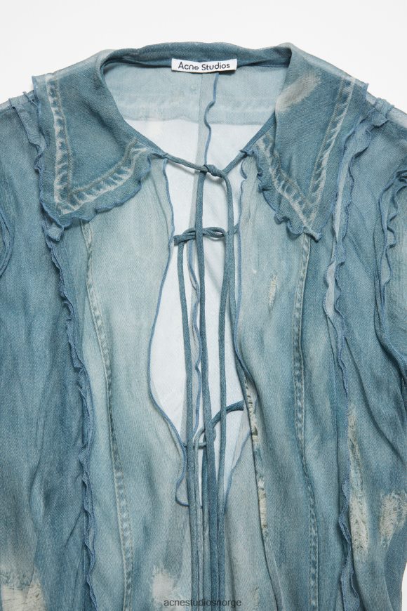 Acne Studios kjole med fløytetrykk N2PP4F262 klær denim blå