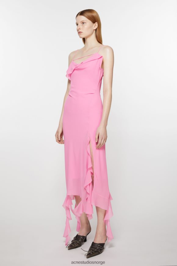 Acne Studios kjole med volanger N2PP4F261 klær boble rosa