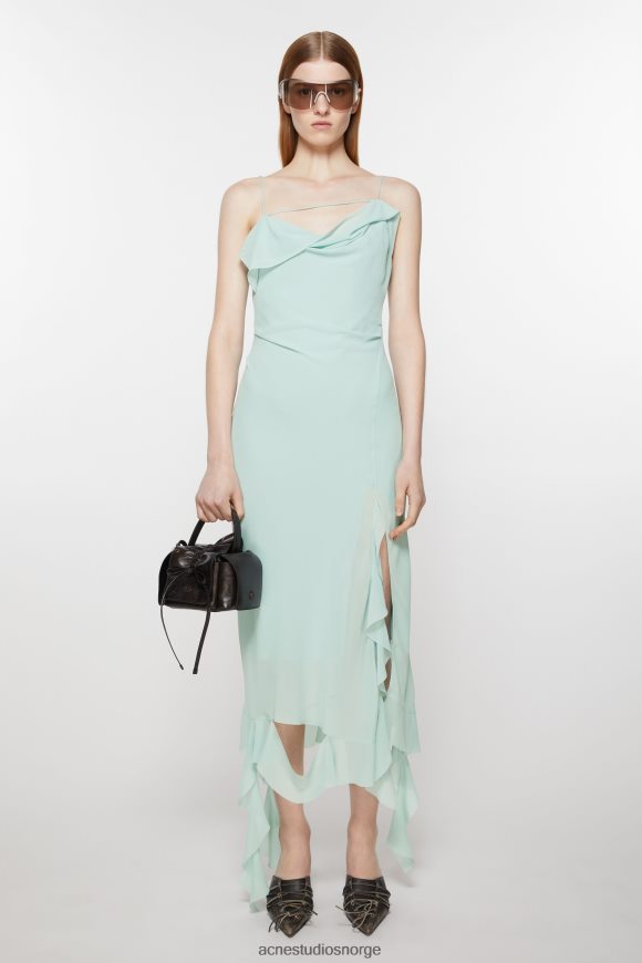 Acne Studios kjole med volanger N2PP4F277 klær karibisk blå