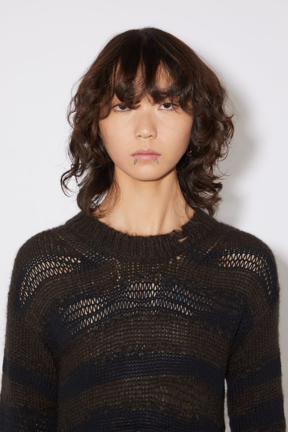 Acne Studios mohair blanding kjole N2PP4F269 klær varm koksgrå/sort