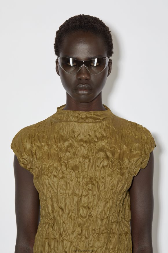 Acne Studios runway show med krøllete kjoler N2PP4F274 klær tanggrønn