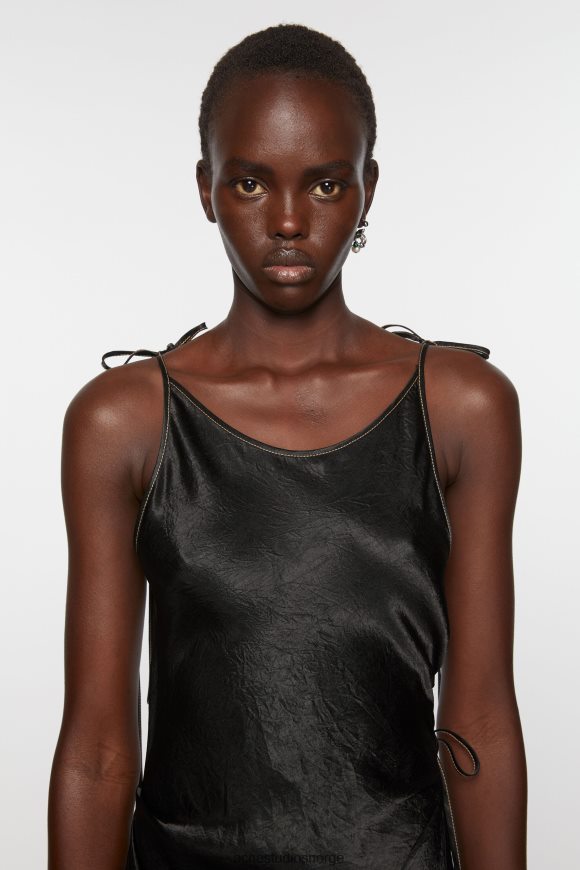 Acne Studios sateng kjole N2PP4F268 klær svart