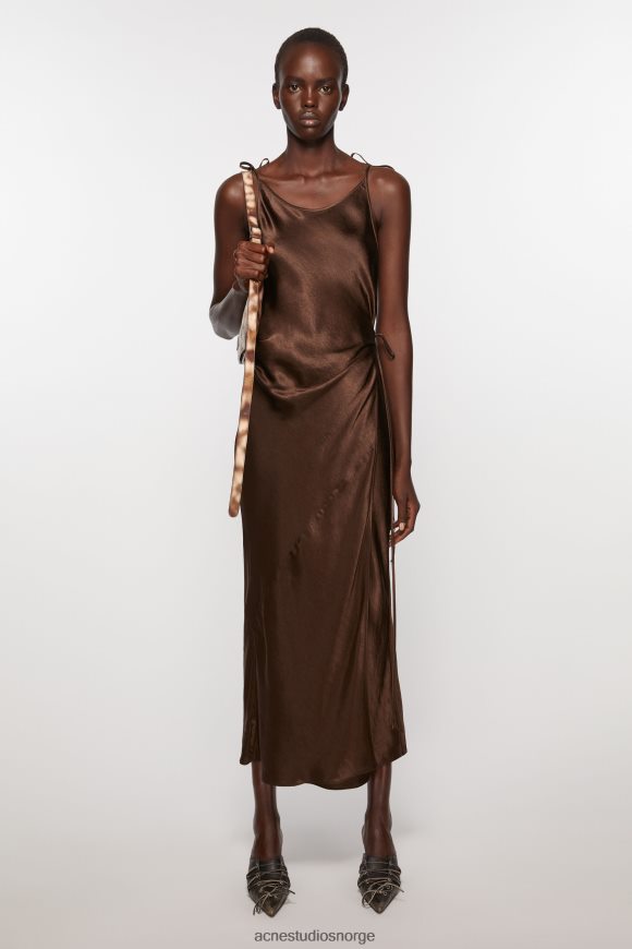 Acne Studios sateng kjole N2PP4F379 klær sjokoladebrun