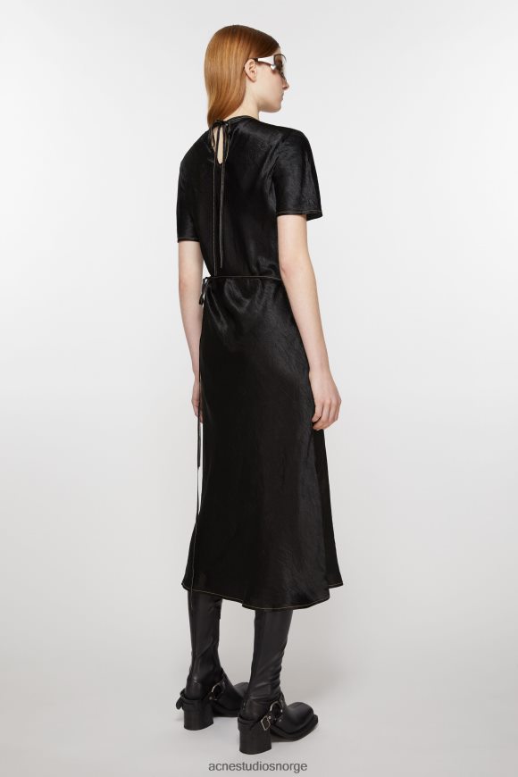 Acne Studios sateng omslagskjole N2PP4F264 klær svart