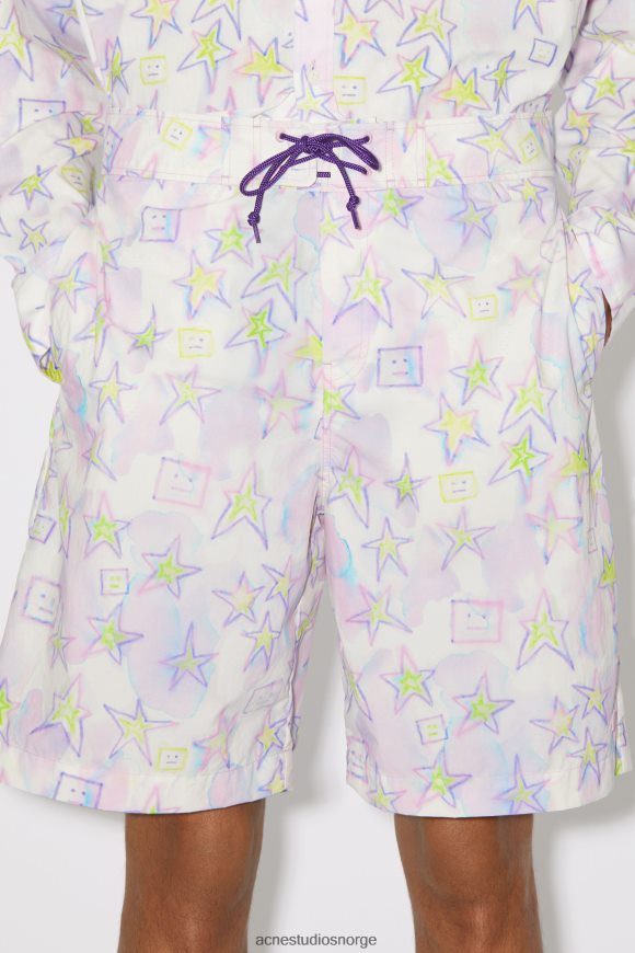 Acne Studios badeshorts med trykk unisex N2PP4F1140 klær blekrosa/multi